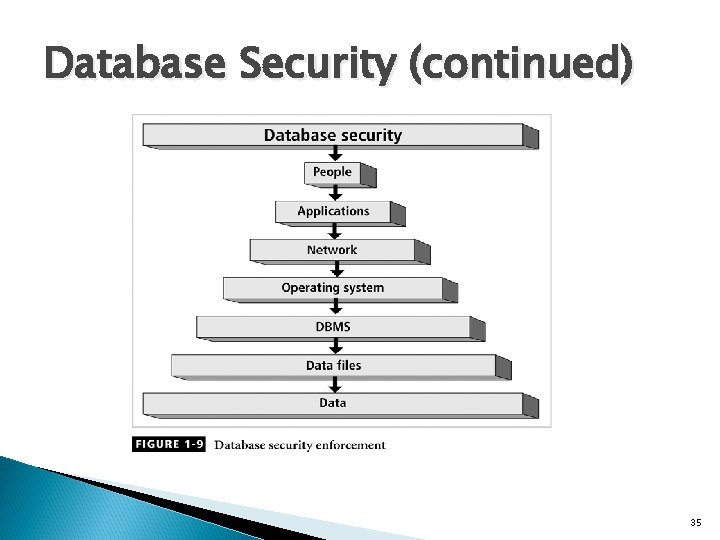 Database Security (continued) 35 