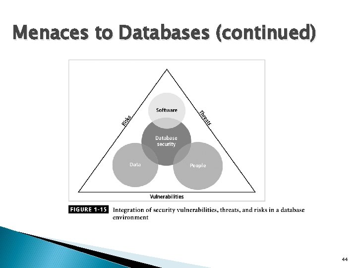 Menaces to Databases (continued) 44 