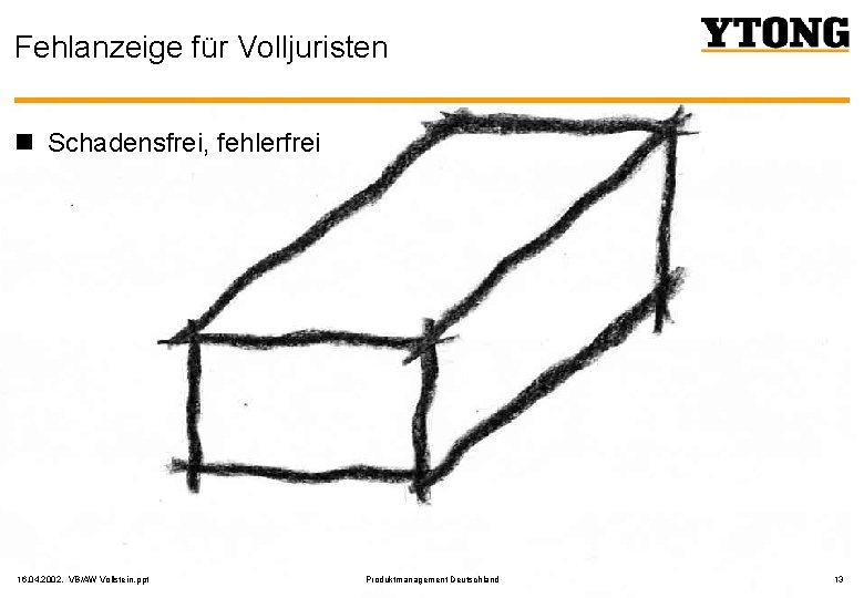 Fehlanzeige für Volljuristen n Schadensfrei, fehlerfrei 16. 04. 2002, VB/AW Vollstein. ppt Produktmanagement Deutschland