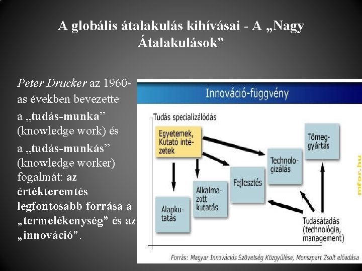 A globális átalakulás kihívásai - A „Nagy Átalakulások” Peter Drucker az 1960 as években