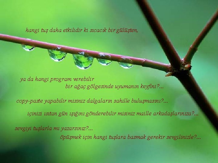 hangi tuş daha etkilidir ki sıcacık bir gülüşten, ya da hangi program verebilir bir