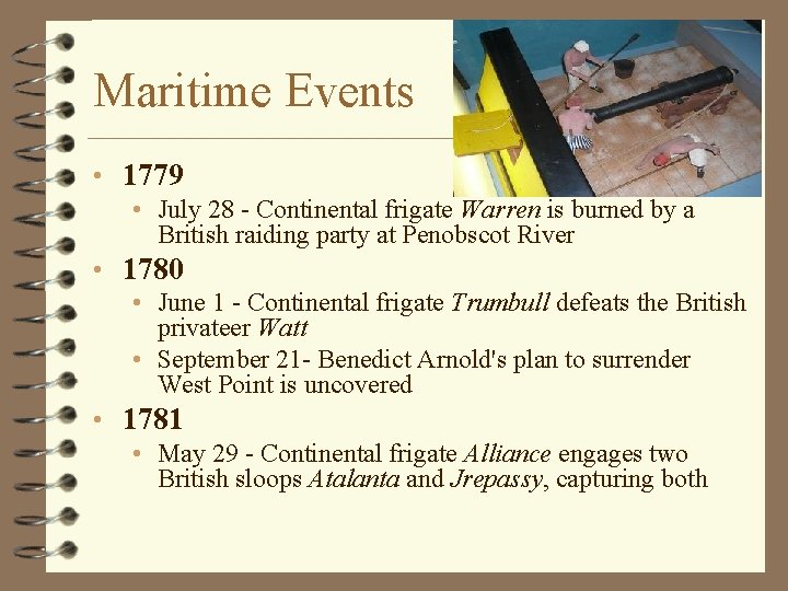 Maritime Events • 1779 • July 28 - Continental frigate Warren is burned by