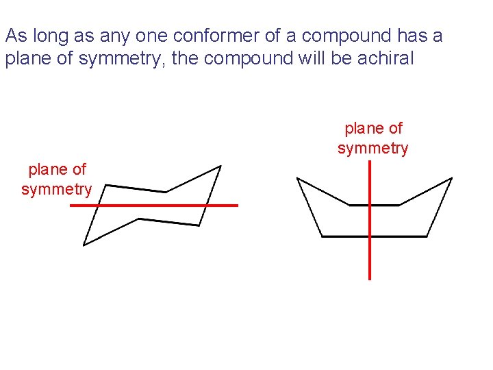 As long as any one conformer of a compound has a plane of symmetry,