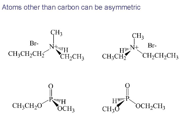 Atoms other than carbon can be asymmetric 