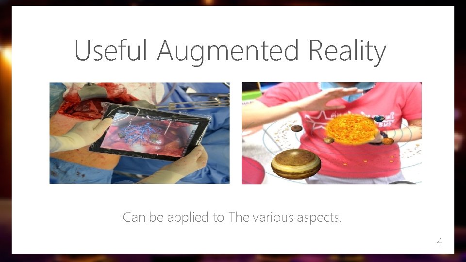 Useful Augmented Reality Can be applied to The various aspects. 4 