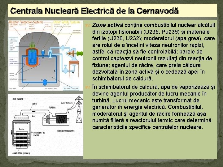 Centrala Nucleară Electrică de la Cernavodă Zona activă conţine combustibilul nuclear alcătuit din izotopi