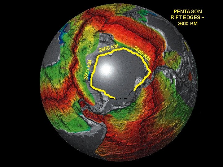 PENTAGON RIFT EDGES ~ 2600 KM 26 00 KM 