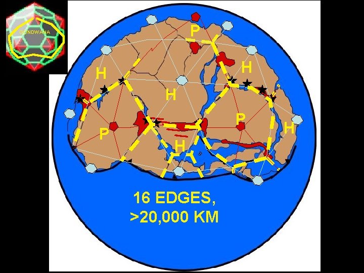 P GONDWANA H H H P P H 16 EDGES, >20, 000 KM H