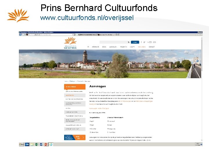 Prins Bernhard Cultuurfonds www. cultuurfonds. nl/overijssel 