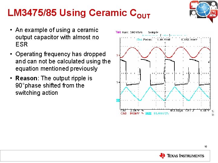 LM 3475/85 Using Ceramic COUT • An example of using a ceramic output capacitor