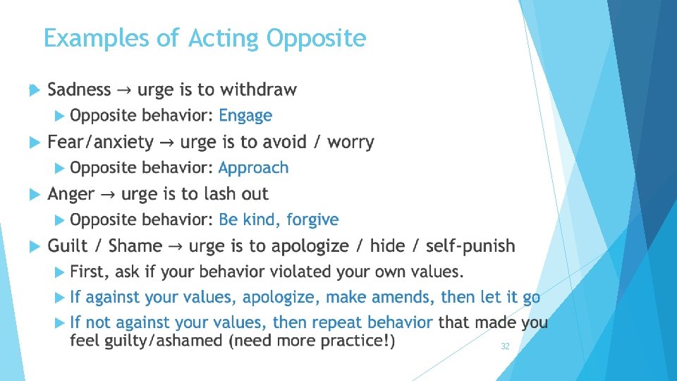 Examples of Acting Opposite 32 