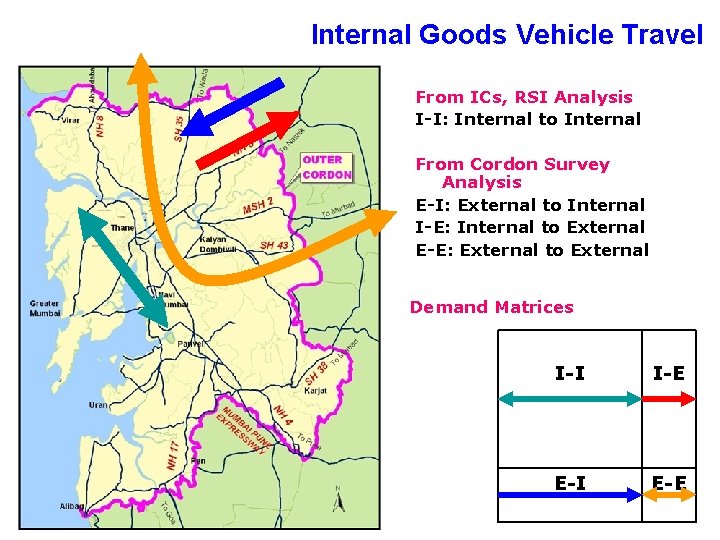 Internal Goods Vehicle Travel From ICs, RSI Analysis I-I: Internal to Internal From Cordon