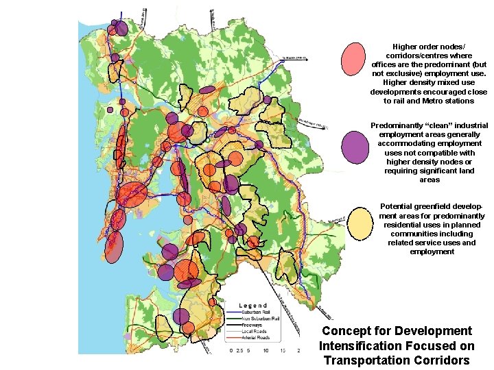 Higher order nodes/ corridors/centres where offices are the predominant (but not exclusive) employment use.