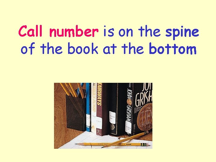 Call number is on the spine of the book at the bottom 