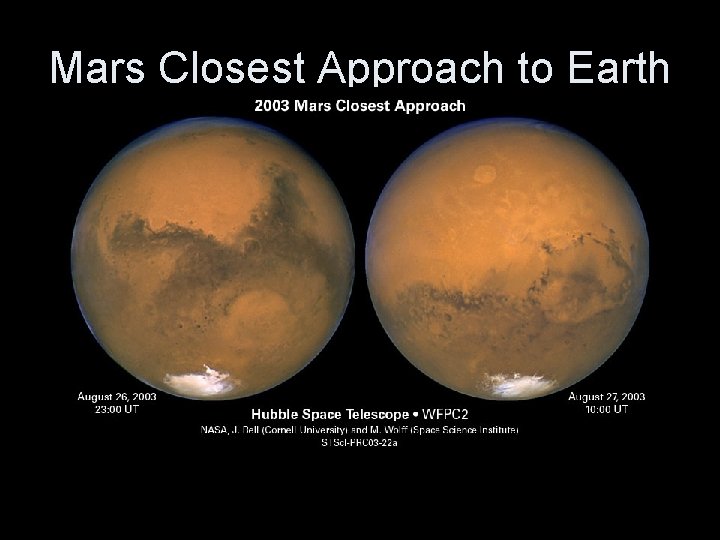 Mars Closest Approach to Earth 