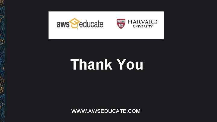 Thank You WWW. AWSEDUCATE. COM 