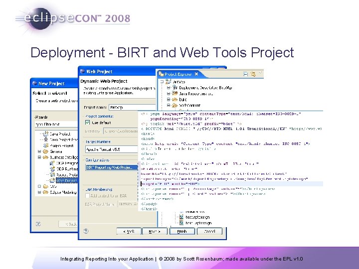 Deployment - BIRT and Web Tools Project Integrating Reporting Into your Application | ©