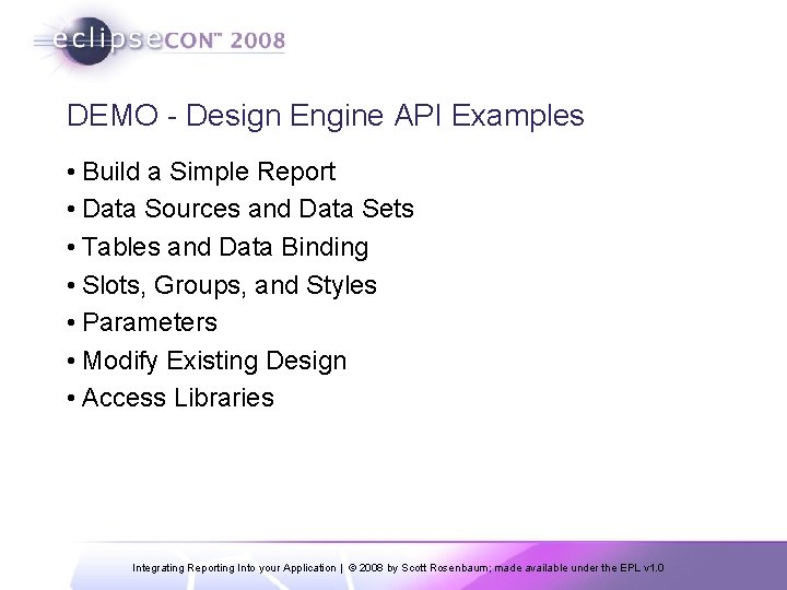 DEMO - Design Engine API Examples • Build a Simple Report • Data Sources