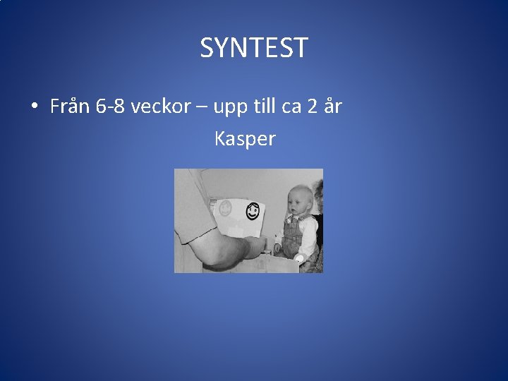 SYNTEST • Från 6 -8 veckor – upp till ca 2 år Kasper 