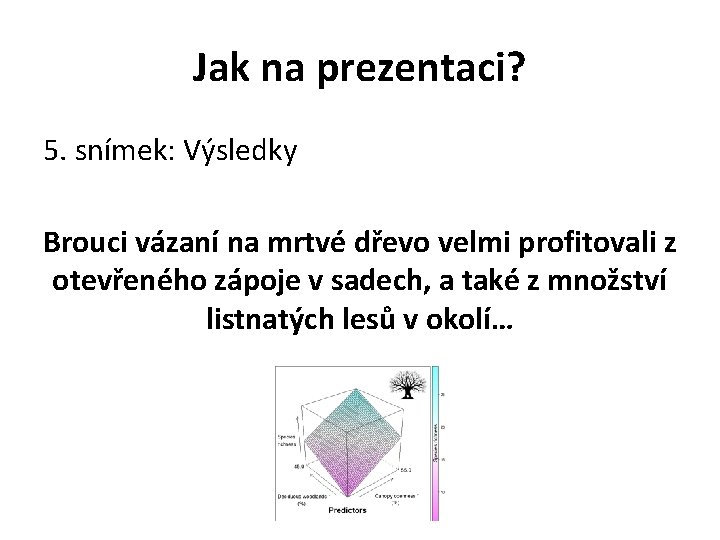 Jak na prezentaci? 5. snímek: Výsledky Brouci vázaní na mrtvé dřevo velmi profitovali z