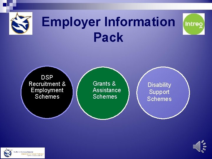 Employer Information Pack DSP Recruitment & Employment Schemes Grants & Assistance Schemes Disability Support