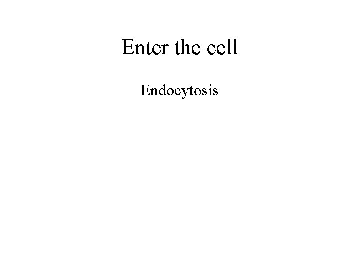 Enter the cell Endocytosis 