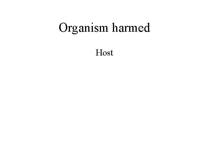 Organism harmed Host 