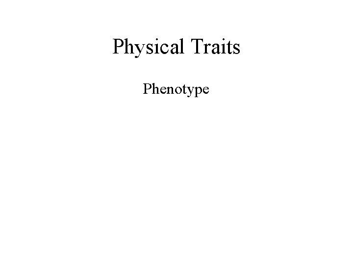 Physical Traits Phenotype 