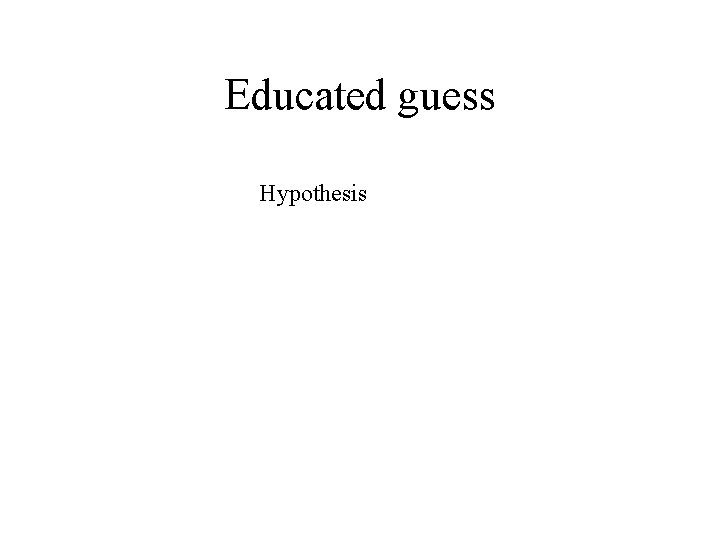 Educated guess Hypothesis 