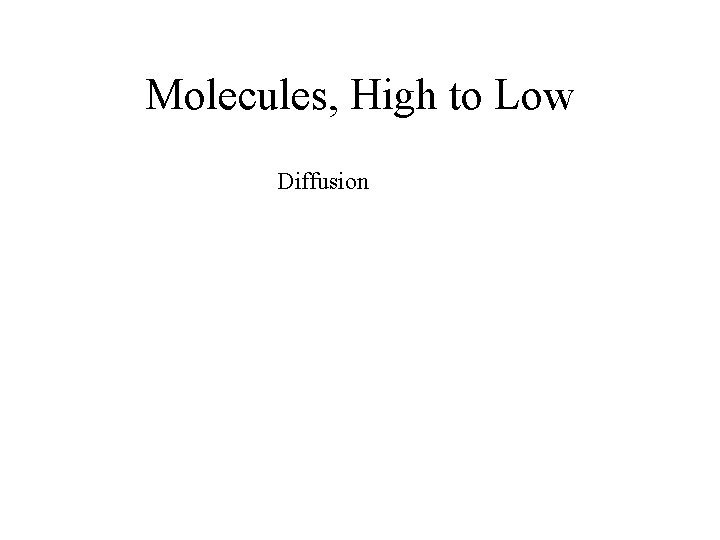 Molecules, High to Low Diffusion 