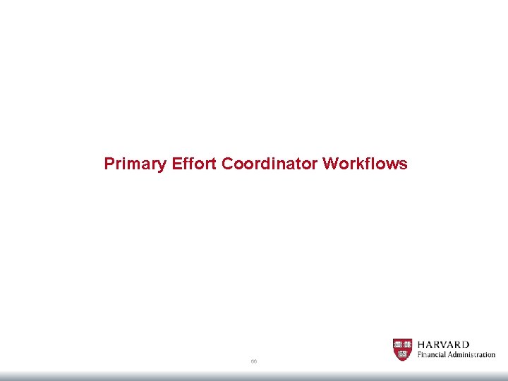 Primary Effort Coordinator Workflows 66 