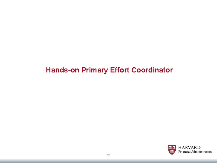 Hands-on Primary Effort Coordinator 69 
