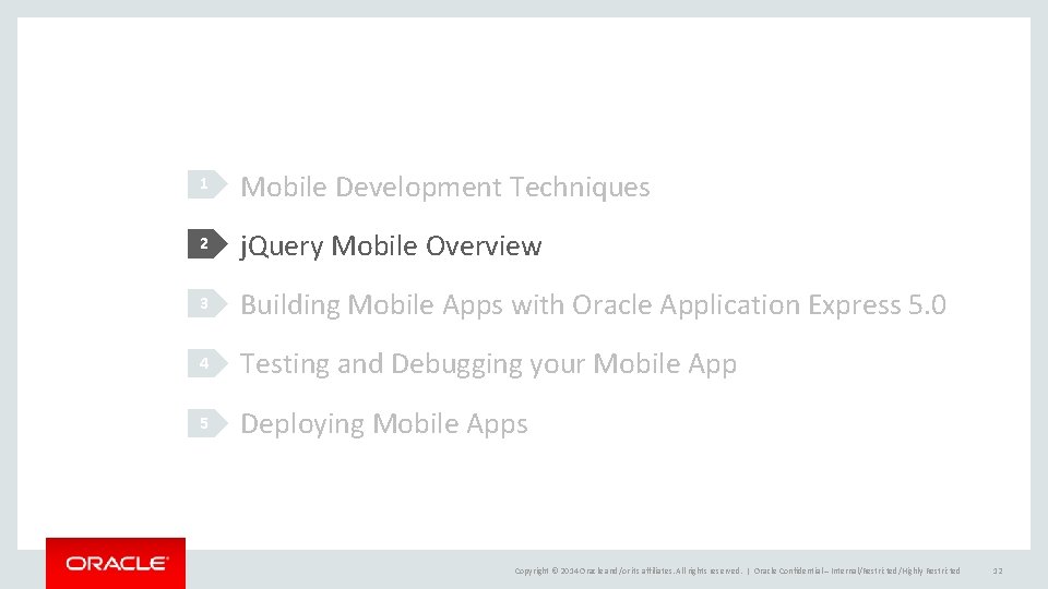 1 Mobile Development Techniques 2 j. Query Mobile Overview 3 Building Mobile Apps with