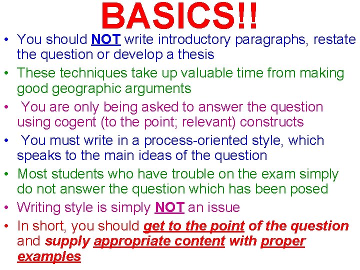 HOW TO ANSWER AP Human Geography FRQs BASICS