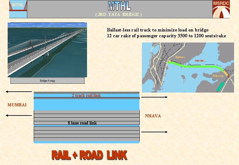 ( JRD TATA BRIDGE ) Ballast-less rail track to minimize load on bridge 12