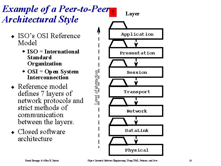 Example of a Peer-to-Peer ? Architectural Style ISO = International Standard Organization OSI =