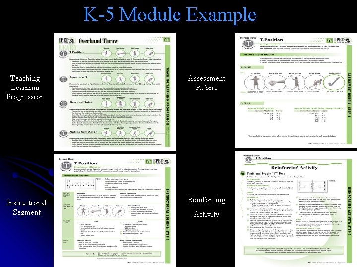 K-5 Module Example Teaching Learning Progression Assessment Rubric Instructional Segment Reinforcing Activity 