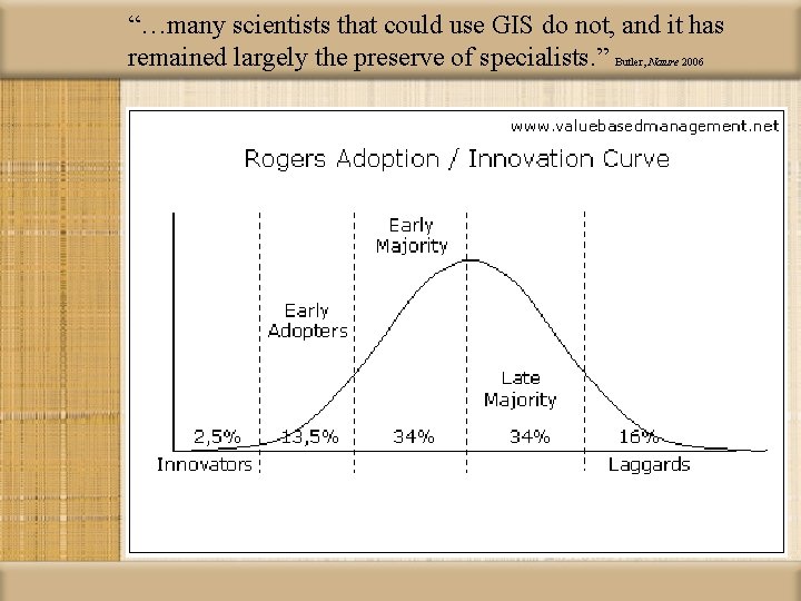 “…many scientists that could use GIS do not, and it has remained largely the