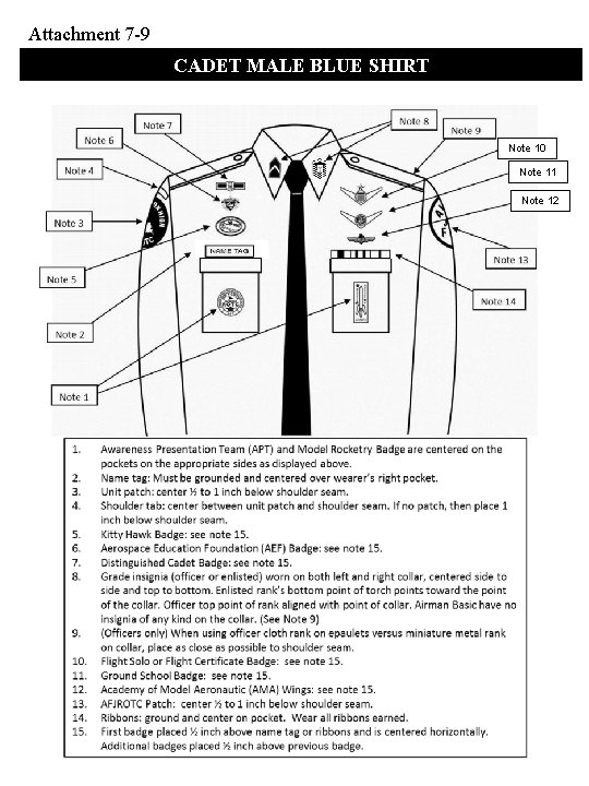 Attachment 7 -9 CADET MALE BLUE SHIRT Note 10 Note 11 Note 12 