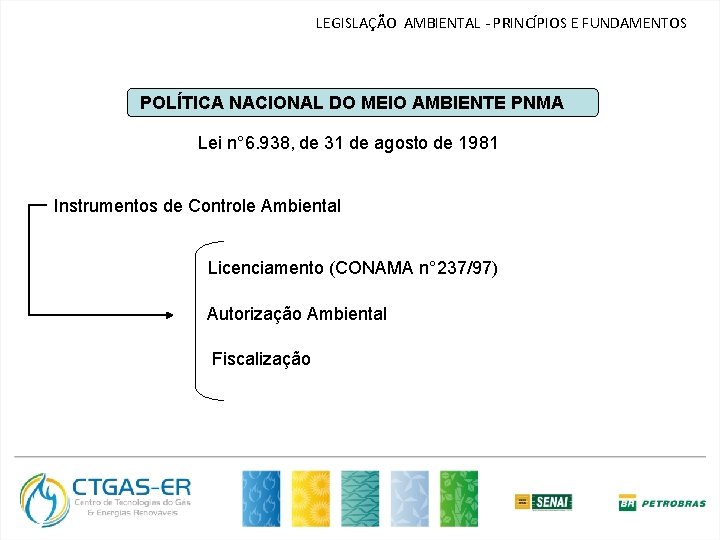 LEGISLAÇÃO AMBIENTAL - PRINCÍPIOS E FUNDAMENTOS POLÍTICA NACIONAL DO MEIO AMBIENTE PNMA Lei n°