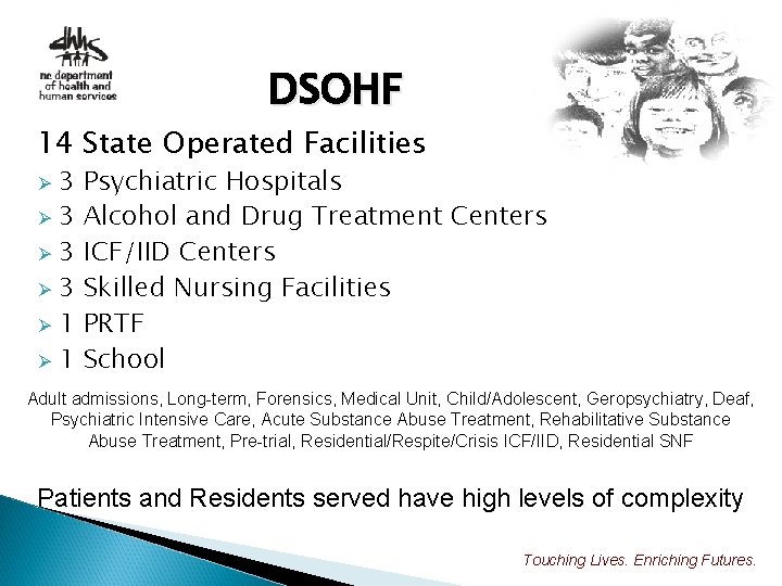 DSOHF 14 State Operated Facilities 3 Ø 3 Ø 1 Ø Psychiatric Hospitals Alcohol