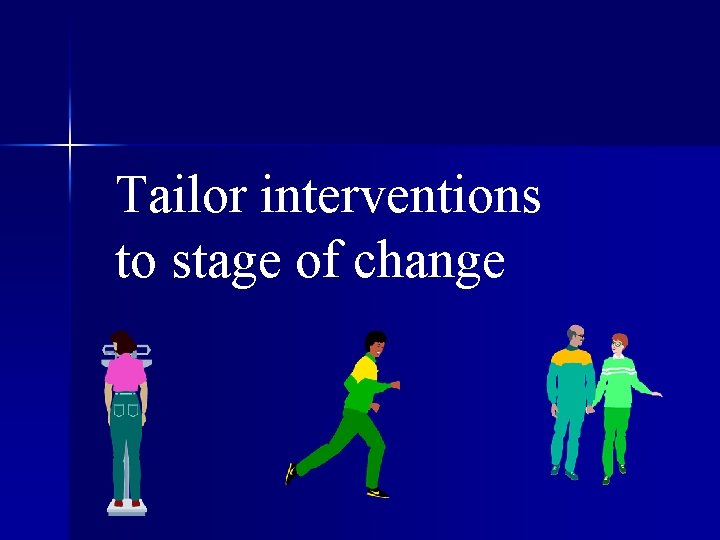 Tailor interventions to stage of change 