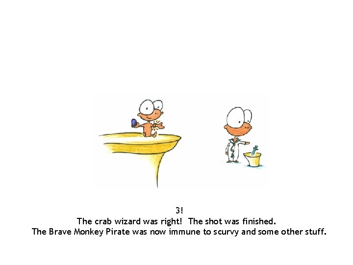 3! The crab wizard was right! The shot was finished. The Brave Monkey Pirate