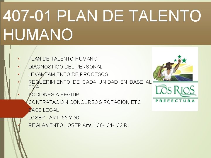 407 -01 PLAN DE TALENTO HUMANO • PLAN DE TALENTO HUMANO • DIAGNOSTICO DEL