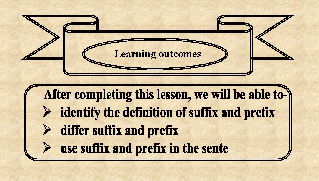 Learning outcomes 