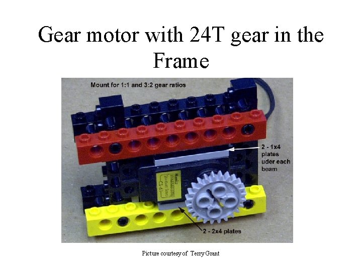 Gear motor with 24 T gear in the Frame Picture courtesy of Terry Grant