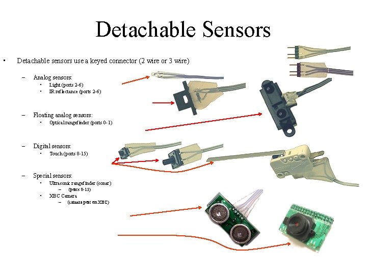 Detachable Sensors • Detachable sensors use a keyed connector (2 wire or 3 wire)