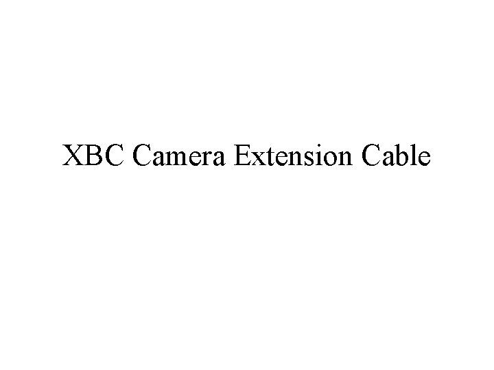 XBC Camera Extension Cable 