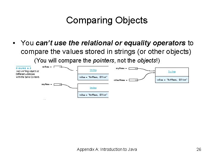 Comparing Objects • You can’t use the relational or equality operators to compare the Comparing Objects • You can’t use the relational or equality operators to compare the