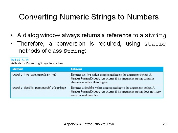 Converting Numeric Strings to Numbers • A dialog window always returns a reference to Converting Numeric Strings to Numbers • A dialog window always returns a reference to